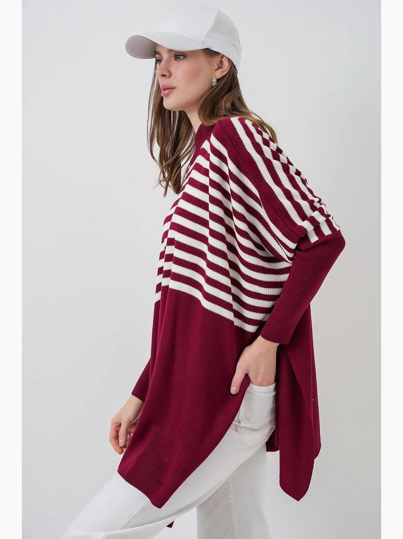 Camisola oversized em acrílico com gola redonda bdart Bordô - Kiabi
