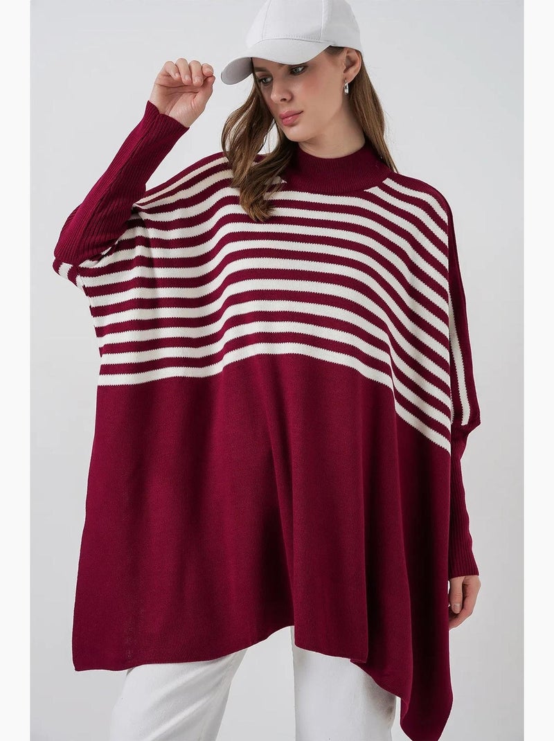 Camisola oversized em acrílico com gola redonda bdart Bordô - Kiabi