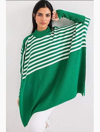Camisola oversized em acrílico com gola redonda bdart