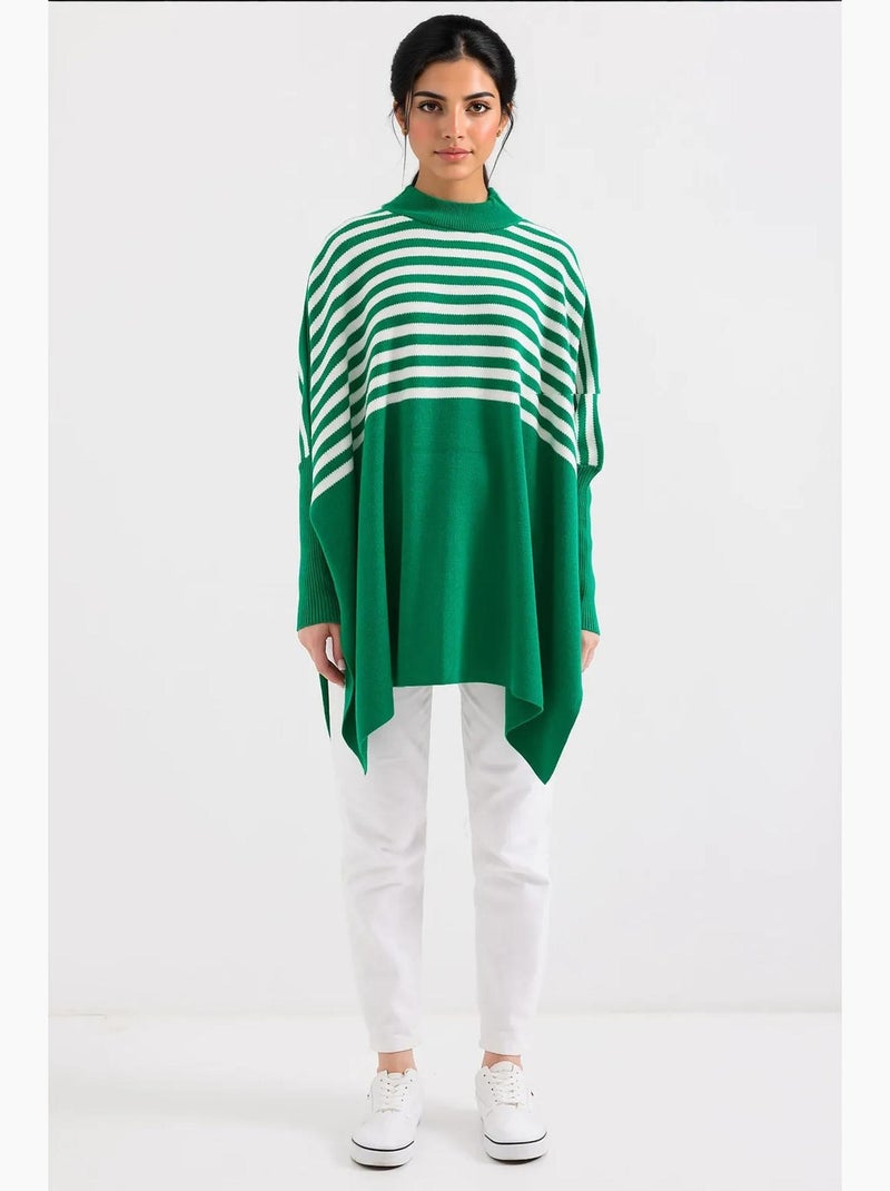 Camisola oversized em acrílico com gola redonda bdart Branco Verde - Kiabi