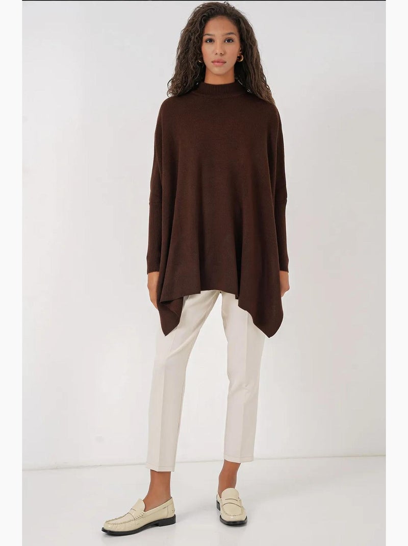 Camisola oversized em acrílico com gola redonda bdart Castanho-escuro - Kiabi