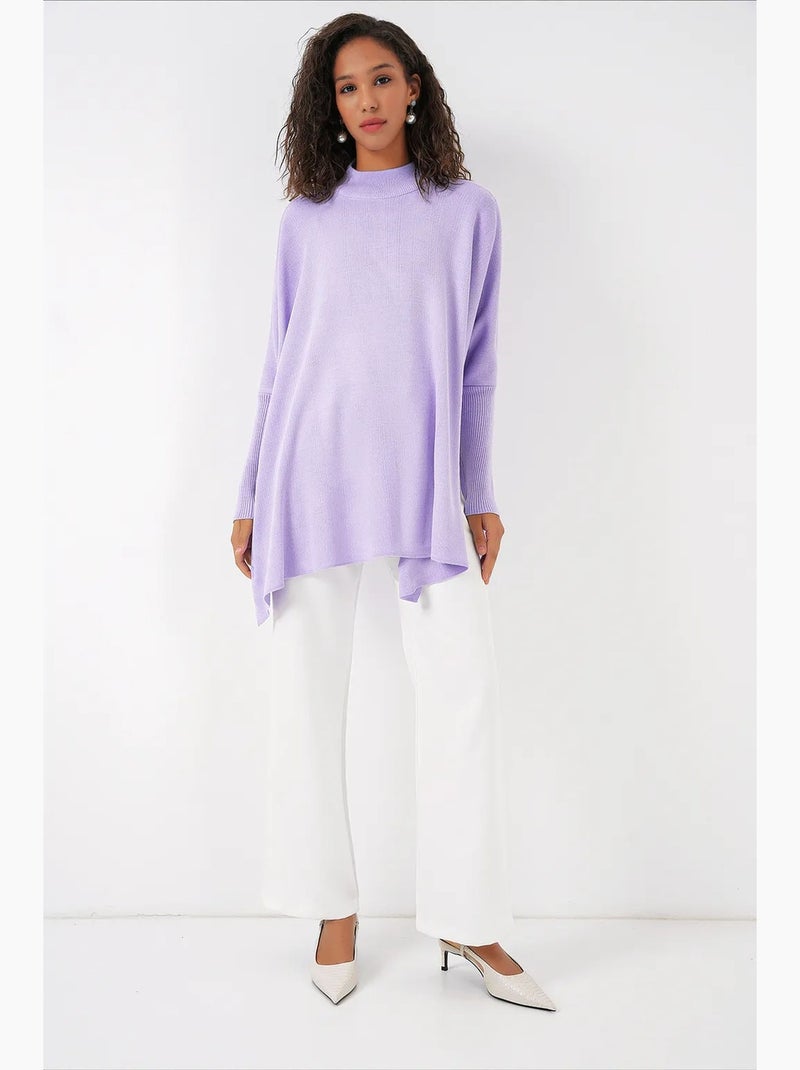 Camisola oversized em acrílico com gola redonda bdart Lavanda - Kiabi