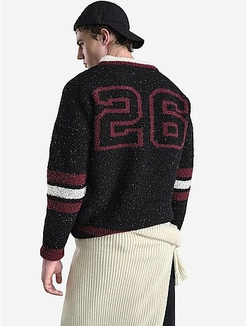 Camisola oversized em peluche com decote em v giesto
