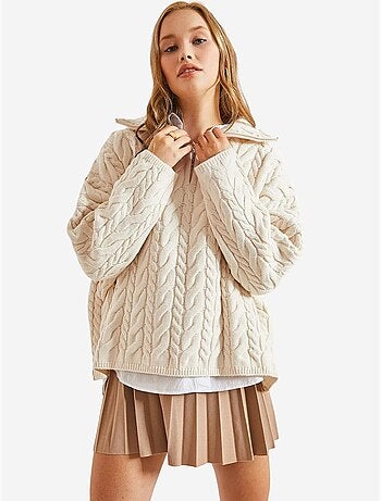 Camisola oversized para cabelo e barba com gola com fecho de correr lucci