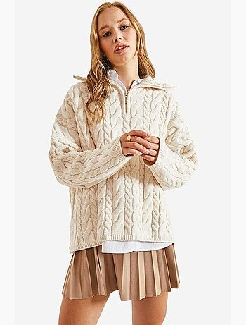 Camisola oversized para cabelo e barba com gola com fecho de correr lucci