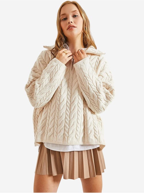 Camisola oversized para cabelo e barba com gola com fecho de correr lucci - Kiabi Camisola oversized para cabelo e barba com gola com fecho de correr lucci - Kiabi