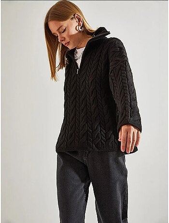 Camisola oversized para cabelo e barba com gola com fecho de correr lucci