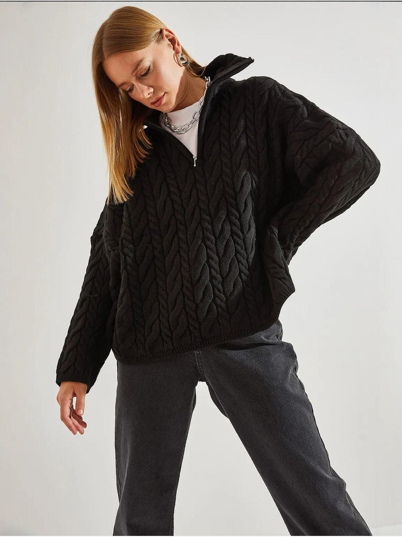 Camisola oversized para cabelo e barba com gola com fecho de correr lucci Preto - Kiabi