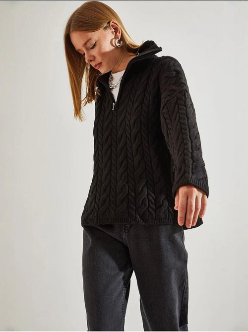 Camisola oversized para cabelo e barba com gola com fecho de correr lucci - Kiabi Camisola oversized para cabelo e barba com gola com fecho de correr lucci - Kiabi