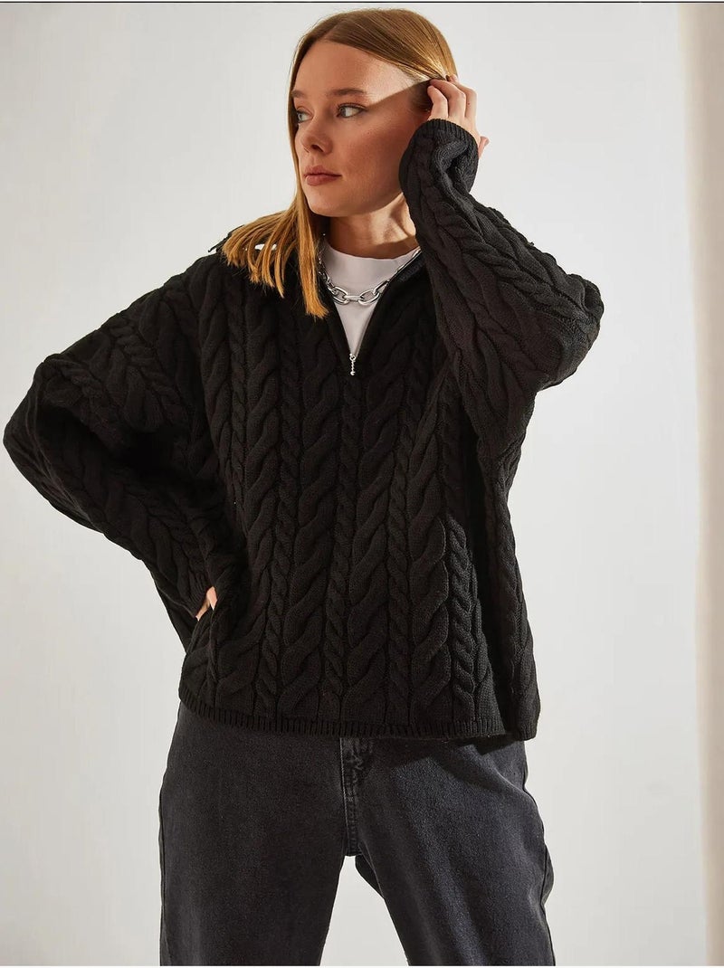 Camisola oversized para cabelo e barba com gola com fecho de correr lucci Preto - Kiabi