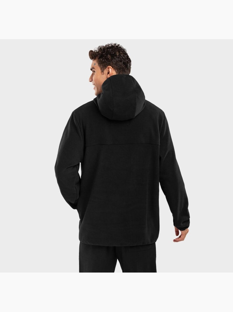 Camisola polar com capuz homem Preto - Kiabi