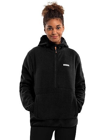 Camisola polar com capuz mulher