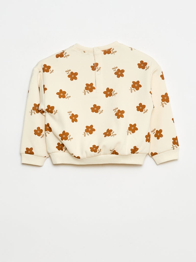 Camisola polar com padrão Branco - Kiabi
