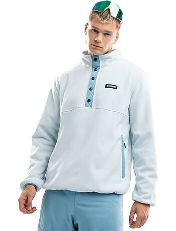 Camisola polar grossa com meio fecho para homem
