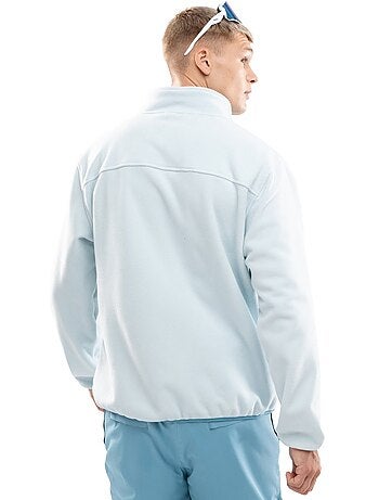 Camisola polar grossa com meio fecho para homem