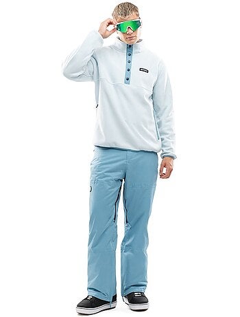 Camisola polar grossa com meio fecho para homem