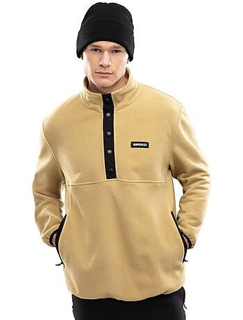 Camisola polar grossa com meio fecho para homem