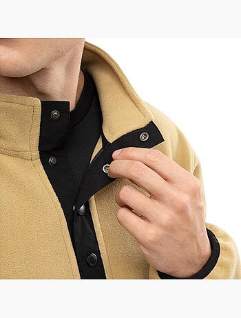 Camisola polar grossa com meio fecho para homem
