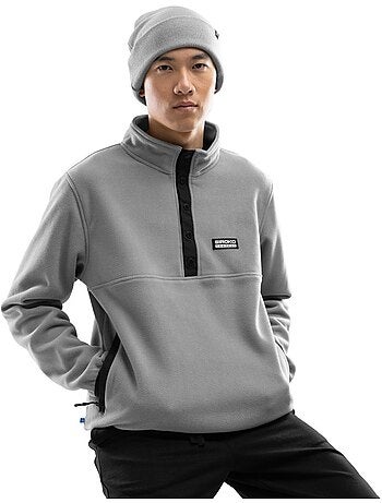 Camisola polar grossa com meio fecho para homem
