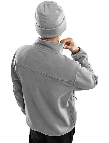Camisola polar grossa com meio fecho para homem