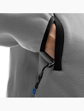 Camisola polar grossa com meio fecho para homem