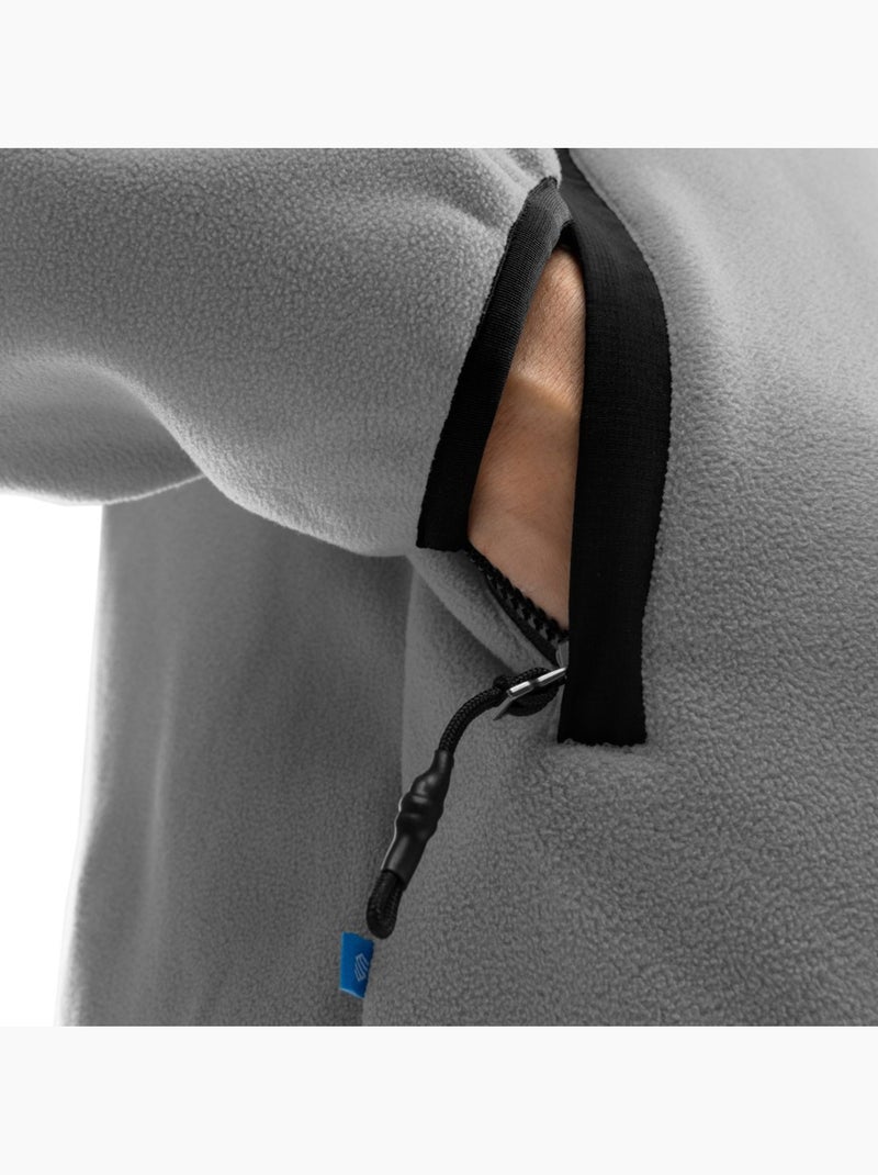 Camisola polar grossa com meio fecho para homem Branco Cinza - Kiabi
