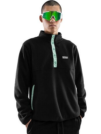 Camisola polar grossa com meio fecho para homem
