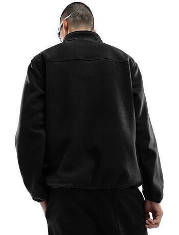 Camisola polar grossa com meio fecho para homem