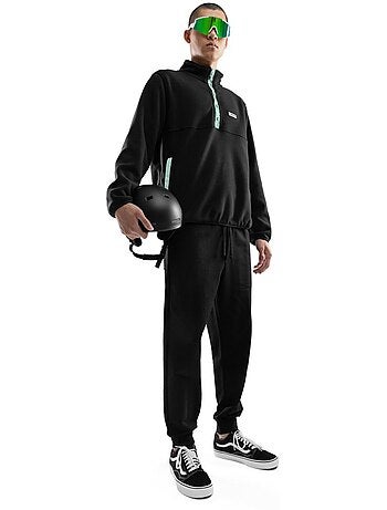 Camisola polar grossa com meio fecho para homem