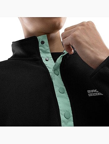 Camisola polar grossa com meio fecho para homem