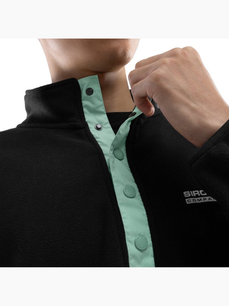 Camisola polar grossa com meio fecho para homem Preto - Kiabi