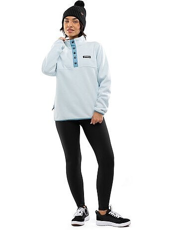 Camisola polar grossa com meio fecho para mulher