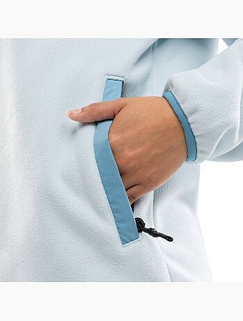 Camisola polar grossa com meio fecho para mulher