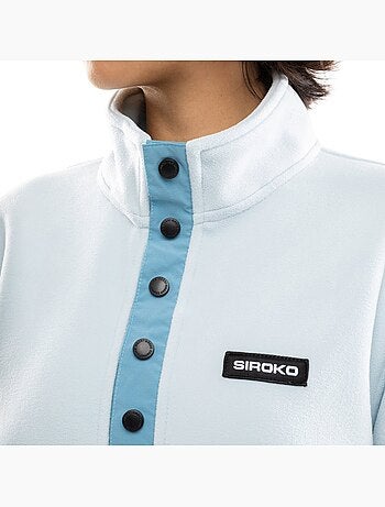 Camisola polar grossa com meio fecho para mulher
