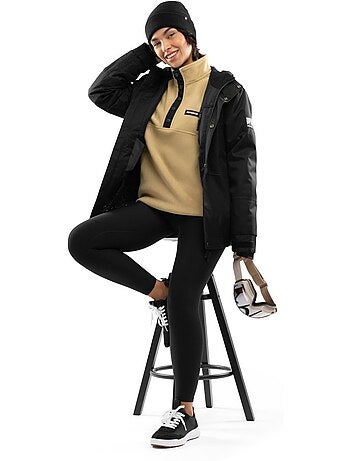 Camisola polar grossa com meio fecho para mulher