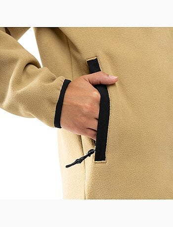 Camisola polar grossa com meio fecho para mulher