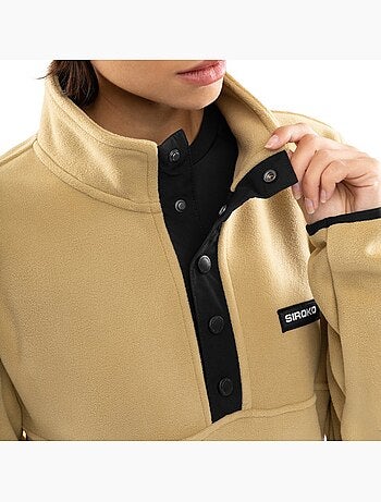 Camisola polar grossa com meio fecho para mulher
