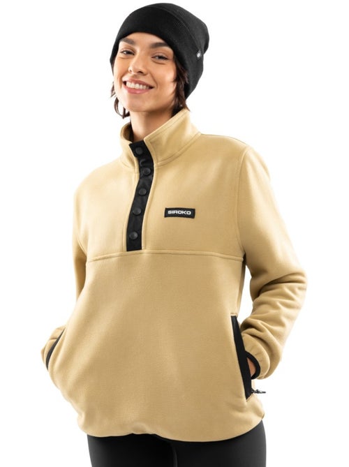 Camisola polar grossa com meio fecho para mulher - Kiabi