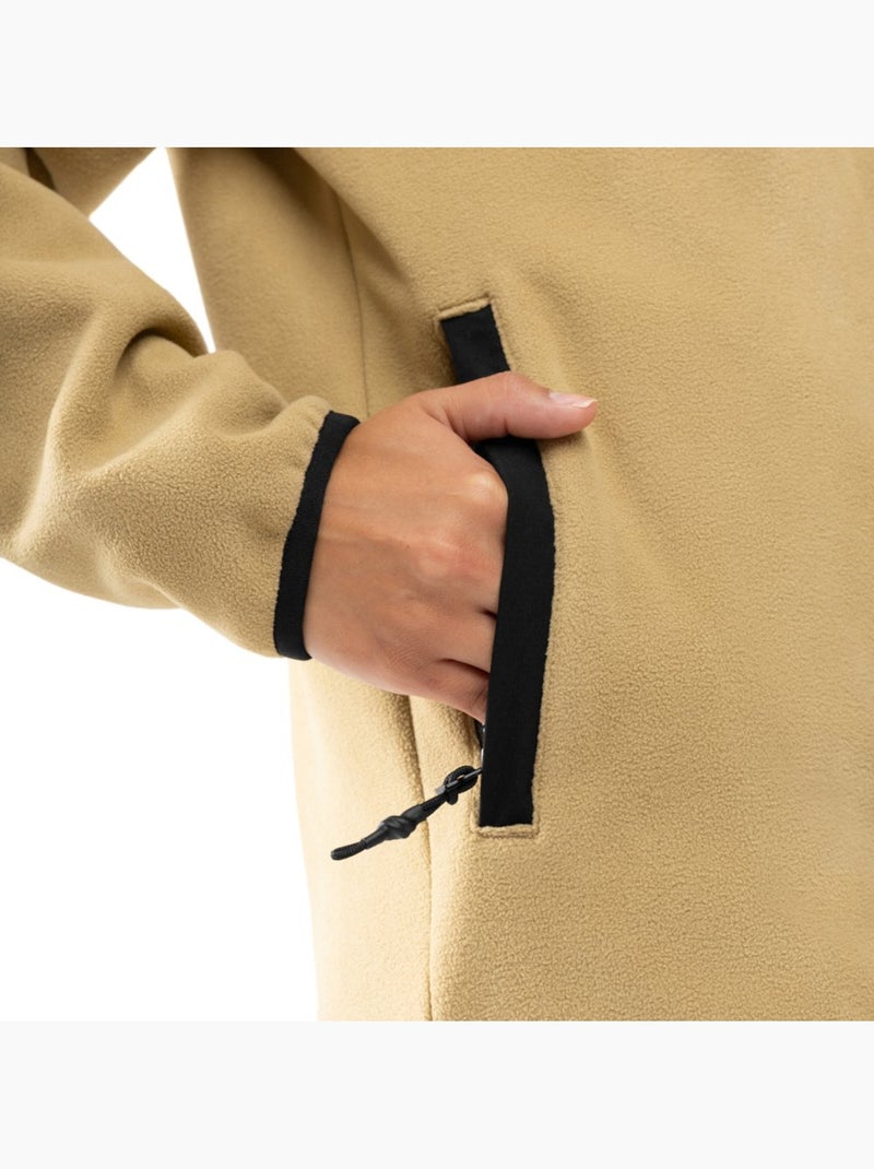 Camisola polar grossa com meio fecho para mulher Bege - Kiabi