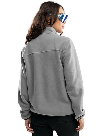 Camisola polar grossa com meio fecho para mulher