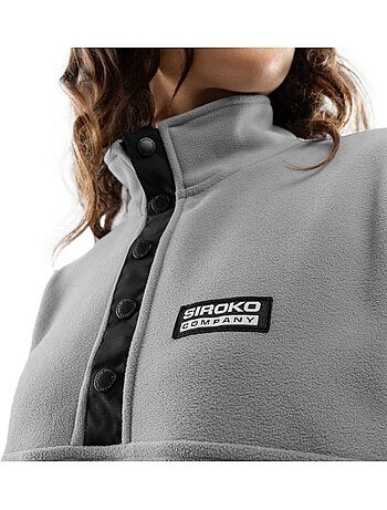 Camisola polar grossa com meio fecho para mulher