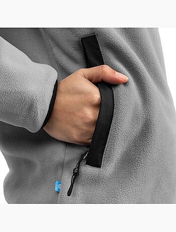 Camisola polar grossa com meio fecho para mulher