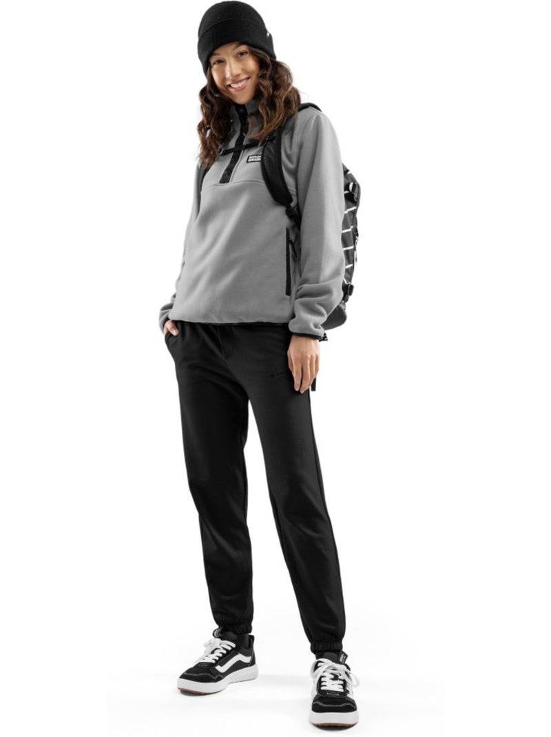 Camisola polar grossa com meio fecho para mulher Branco Cinza - Kiabi