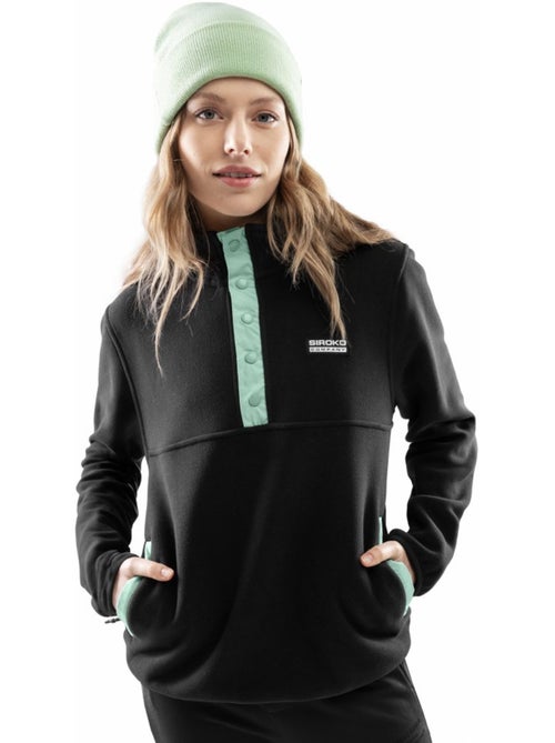 Camisola polar grossa com meio fecho para mulher - Kiabi