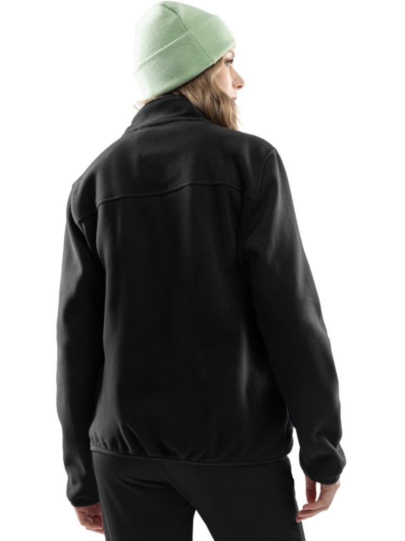 Camisola polar grossa com meio fecho para mulher Preto - Kiabi