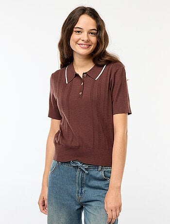 Camisola polo em malha