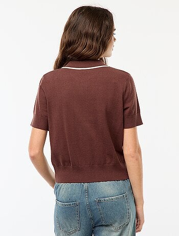Camisola polo em malha