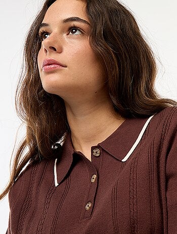 Camisola polo em malha