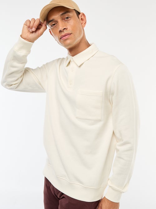 Camisola polo lisa de manga comprida - Kiabi