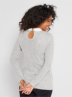 Camisola pré-mamã colarinho de camisa - Kiabi